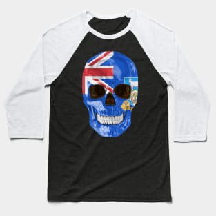 Falkland Islands Flag Skull - Gift for Falkland Islanders With Roots From Falkland Islands Baseball T-Shirt